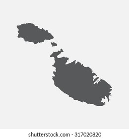 Malta country border map.