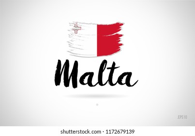 malta country flag concept with grunge design suitable for a logo icon design