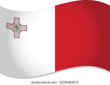 Vector de ondear la bandera de Malta Country