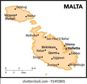 Malta Country Map