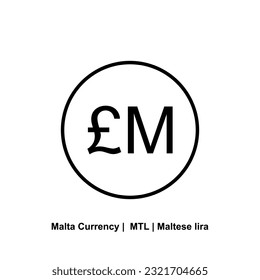 Malta Currency Symbol, Maltese Lira Icon, MTL Sign. Vector Illustration