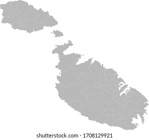 Malta detailed map. Light gray background. Perfect for business concepts, backgrounds, backdrop, sticker, label, poster, chart and wallpaper.