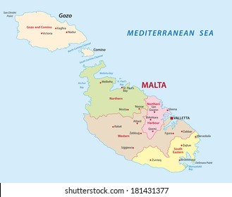 Malta District Map