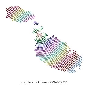Malta dotted map. Digital style shape of Malta. Tech icon of the island with gradient dots. Elegant vector illustration.