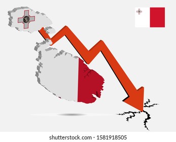 Malta economic crisis vector illustration Eps 10