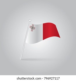 Malta Flag 3D Rendering on Blue Sky Building Background