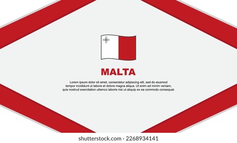 Plantilla de diseño de fondo de resumen de marca de Malta. Ilustración de vectores de caricaturas del Día de la Independencia de Malta. Plantilla de Malta