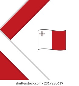 Plantilla de diseño de fondo de resumen de marca de Malta. Cartel en medios sociales del Día de la Independencia de Malta. Ilustración de Malta