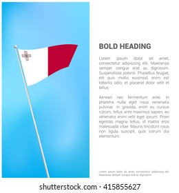 Malta flag Brochure - Vector Flyer Cover Page Design