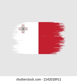 Malta Flag Brush. National Flag