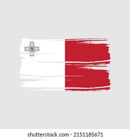 Malta Flag Brush. National Flag