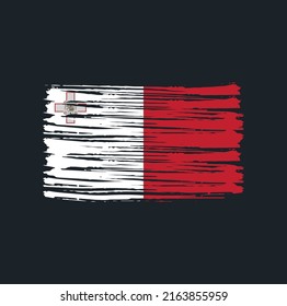 Malta Flag Brush. National Flag