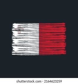 Malta Flag Brush. National Flag