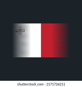 Malta Flag Brush. National Flag
