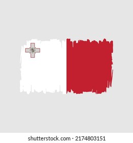 Pincel de bandera de Malta. Bandera nacional
