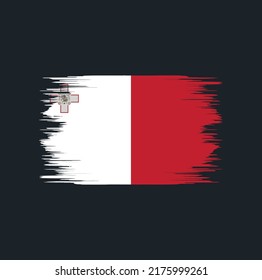 Malta Flag Brush. National Flag