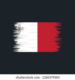 Malta Flag Brush. National Flag