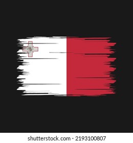 Malta Flag Brush. National Flag