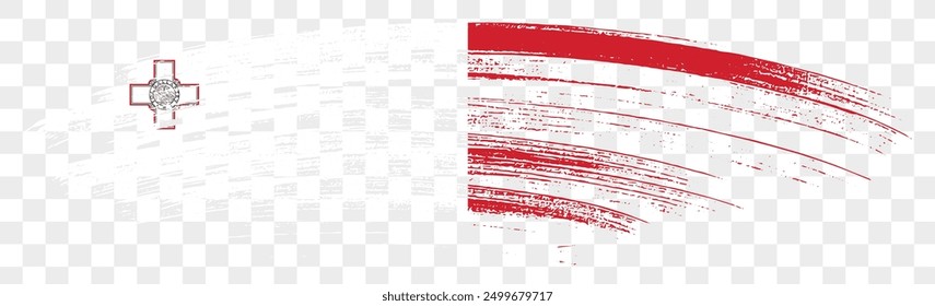 Malta flag brush paint textured isolated on png or transparent background. vector illustration  