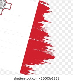 Malta flag brush paint textured isolated on png or transparent background. vector illustration  