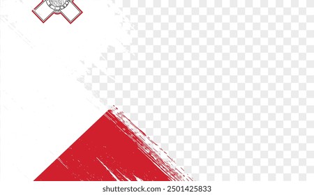 Malta flag brush paint textured isolated on png or transparent background. vector illustration  