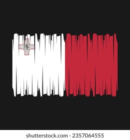 Malta flag with brush stroke vector Illustration