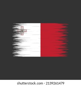 Malta Flag Brush Strokes. National Flag