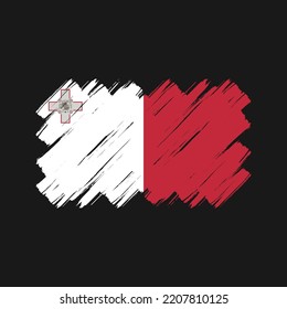 Malta flag brush strokes painted collection
