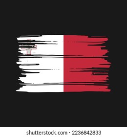 Malta Flag Brush Vector Illustration