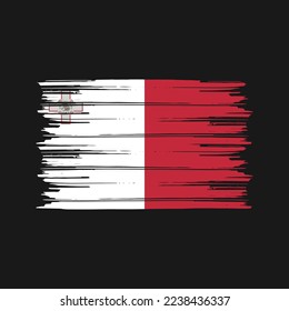 Malta Flag Brush Vector Illustration