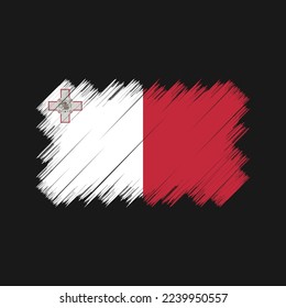 Malta Flag Brush Vector Illustration