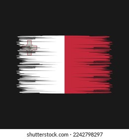 Malta Flag Brush Vector Illustration