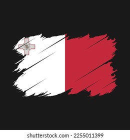 Ilustración del vector del pincel de bandera de Malta
