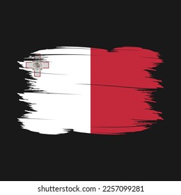 Malta Flag Brush Vector Illustration