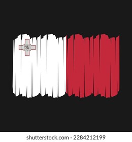 Malta Flag Brush Vector Illustration