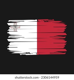 Malta Flag Brush Vector Illustration
