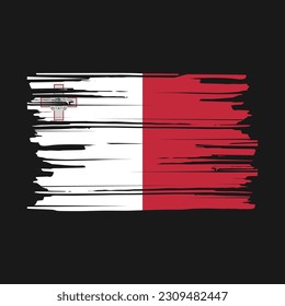 Malta Flag Brush Vector Illustration
