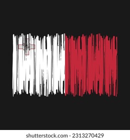 Malta Flag Brush Vector Illustration