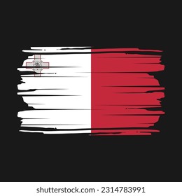 Ilustración del vector del pincel de bandera de Malta