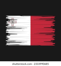 Malta Flag Brush Vector Illustration