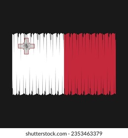 Ilustración del vector del pincel de bandera de Malta