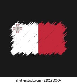 Malta Flag Brush Vector. National Flag