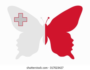 malta flag butterfly