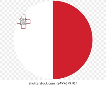 Malta flag button on png or transparent background. vector illustration. 