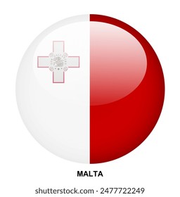 MALTA flag button on white background