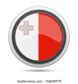 Malta Flag Button Round Vector Art Design
