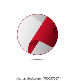 Malta flag button with shadow on a white background. Vector illustration.