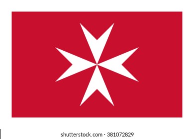 Malta flag civil variant , correct color and proportion , accurate vector illustration