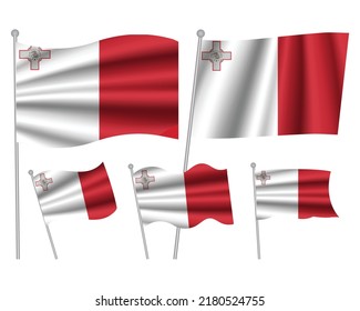 Malta Flag in Different shapes, Flag of Malta in Various Shapes
