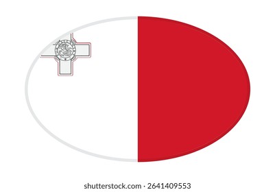 Malta flag ellipse shaped. vector	
